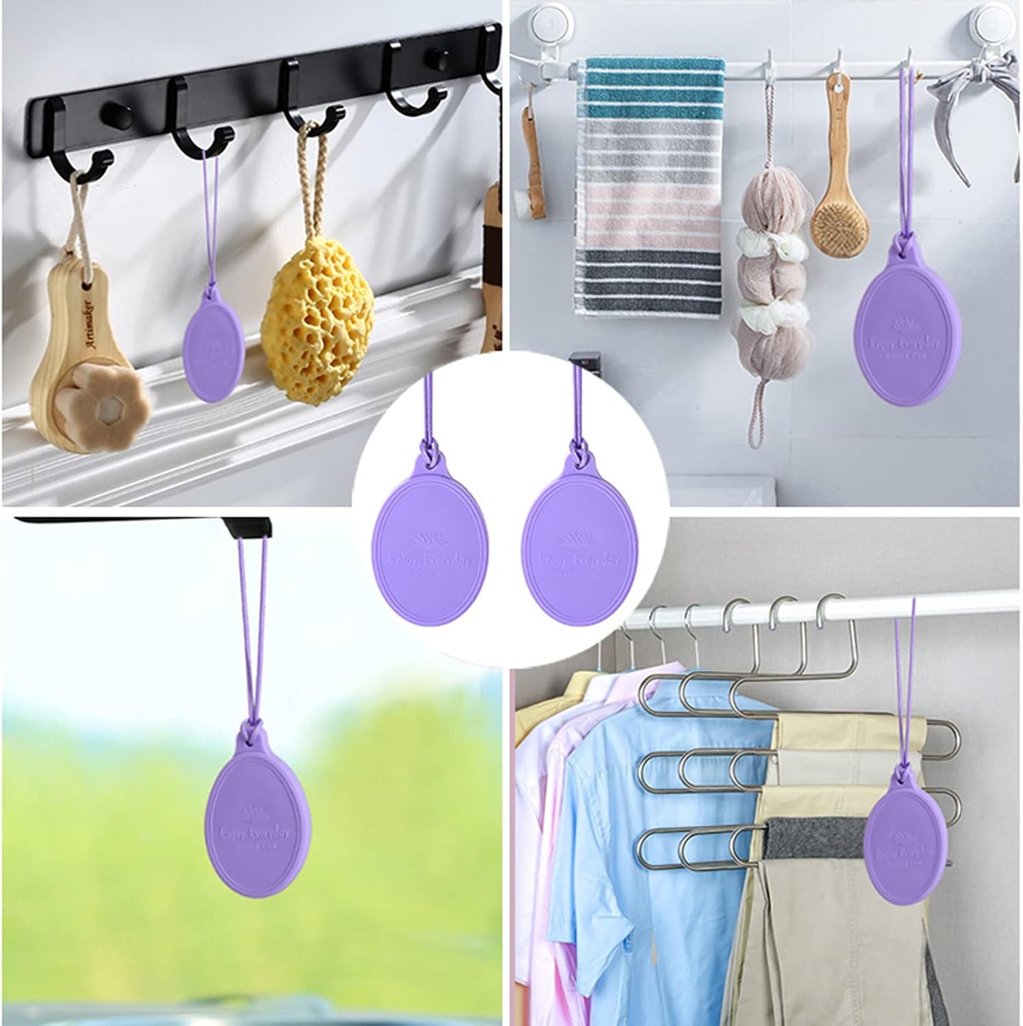 Lemon Lavender Hanging Car Air Freshener,Scented Sachets for Drawer and Closet,Lasting Fragrance for 180 Days (2PCS)