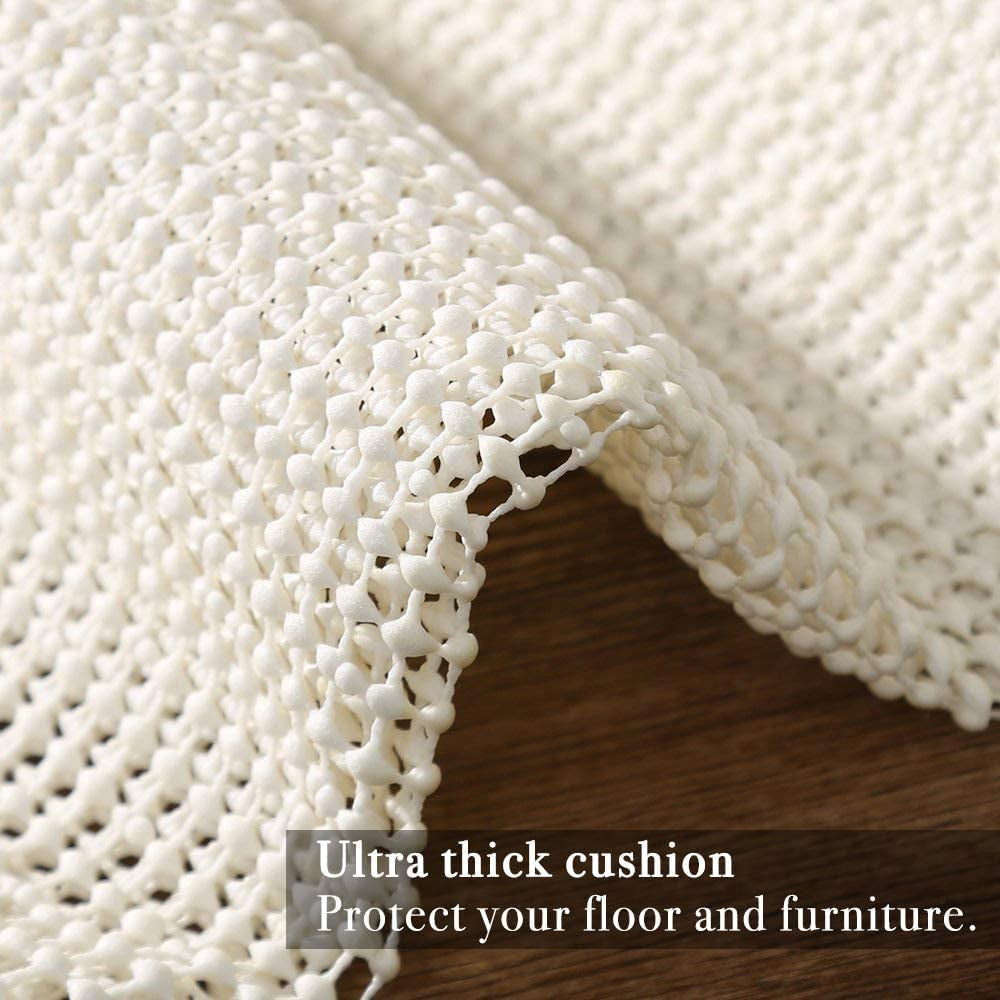 RHF Non-Slip Area Rug Pad 2'X8' - Rug Pad for Runner- Protect Floors While Securing Rug and Making Vacuuming Easier 2X8, White (SYNCHKG129419)