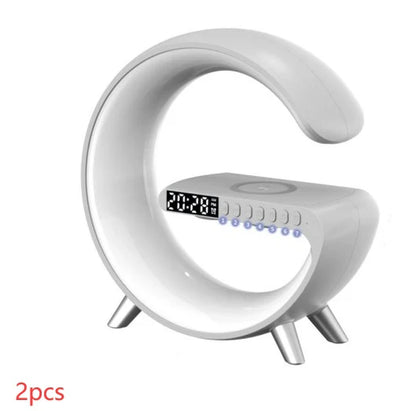 New Intelligent G Shaped LED Lamp Bluetooth Speake Wireless Charger Atmosphere Lamp App Control for Bedroom Home Decor