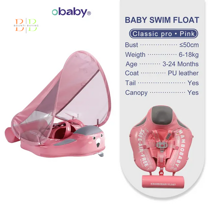 Mambobaby Float VIP 1 Dropshipping Non-Inflatable Baby Float with Canopy Waist Swimming Chest Floater Spa Buoy Trainer Supplier