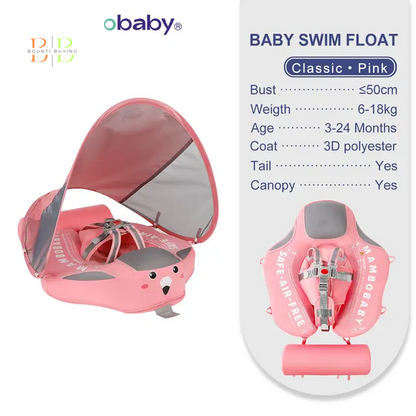 Mambobaby Float VIP 1 Dropshipping Non-Inflatable Baby Float with Canopy Waist Swimming Chest Floater Spa Buoy Trainer Supplier