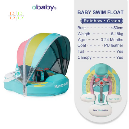 Mambobaby Float VIP 1 Dropshipping Non-Inflatable Baby Float with Canopy Waist Swimming Chest Floater Spa Buoy Trainer Supplier