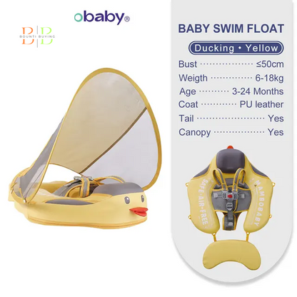 Mambobaby Float VIP 1 Dropshipping Non-Inflatable Baby Float with Canopy Waist Swimming Chest Floater Spa Buoy Trainer Supplier